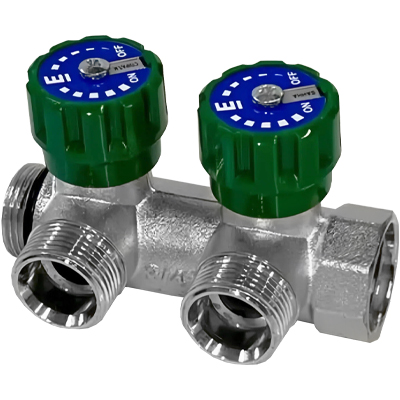 Коллектор Elsen 3/4"х3/4" ЕК с регулирующими вентилями, Tin