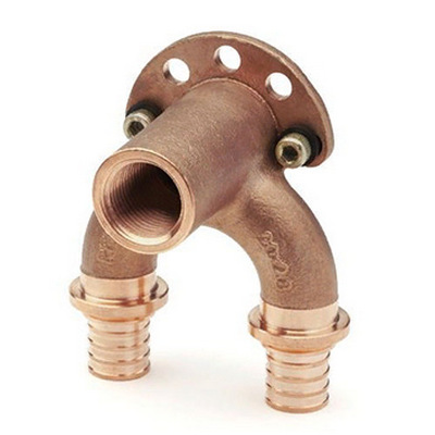 Угольник настенный проточный Рехау RX+ короткий Ø16/16-Rp1/2″ аксиальный с внутренней резьбой, бронзовый для PE-X труб RAUTITAN, 14564033001