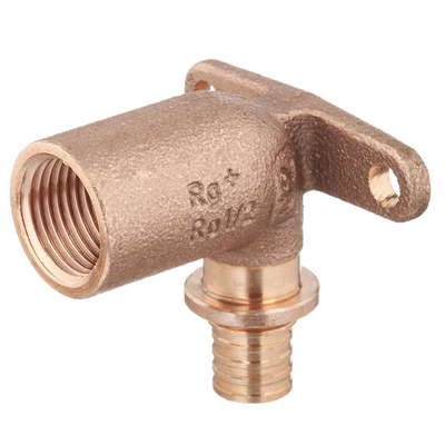 Угольник настенный с длинным патрубком Рехау RX+ 90° Ø20-Rp1/2″ аксиальный с внутренней резьбой, бронзовый для PE-X труб RAUTITAN, 14563633001