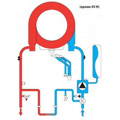 Котёл газовый конденсационный Ferroli Bluehelix Hitech RRT 45 H (RU) 0T4D9AYA