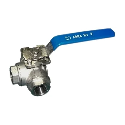 Кран шаровой ABRA-BV 1/4" Ду8 Ру40 c ISO верхним фланцем, стандартнопроходной резьбовой, из нержавеющей стали с рукояткой, ABRA-BV-15-008-L-порт