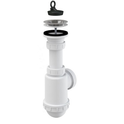Сифон для раковины Alcaplast 11/2"х50/40 с нержавеющей peшёткой Ø70 A441-DN50/40