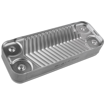 Теплообменник ГВС (вторичный) 12 пластин для котлов Ariston, Chaffoteaux, Beretta, Fondital, Koreastar, Ferroli, Protherm, Demrad 65116314, 65104333