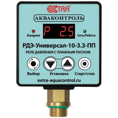 Реле давления электр. РДЭ-10У-ПП-3,3 кВт 5% НАР 1/2" с плавным пуском Extra Акваконтроль 1733150000