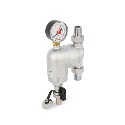 Фильтр промывной Varmega 1/2" для ГОРЯЧЕЙ воды с манометром, поворотное соединение VMSF03-C25042