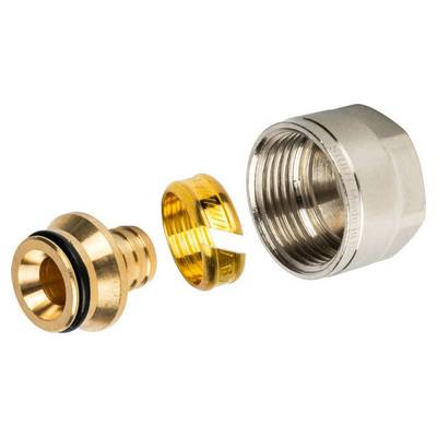 Соединитель коллекторный обжимной Stout евроконус для труб PEX, латунь, SFC-0020