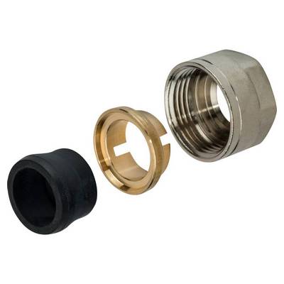 Соединитель коллекторный обжимной Stout Ø15х3/4"ЕК евроконус для медной трубы, латунь, SFC-0023-001520