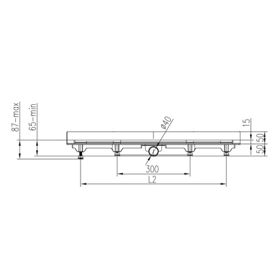 Лоток душевой MCH (МЧ) Floor/Klassik 750 мм боковой слив Ø40 с рамкой пластик и решёткой Хром К стене CH-750K2