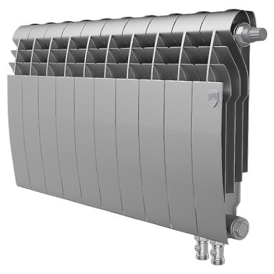 Радиаторы Royal Thermo BiLiner 350 Silver Satin VR биметаллический, серебристый нижнее правое подключение