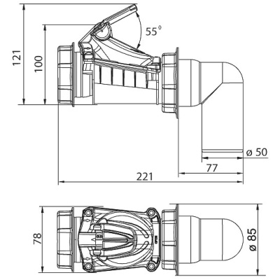 Клапан обратный канализационный Karmat Ø50 ZB50-CS