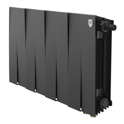 Радиаторы Royal Thermo PianoForte 300 Noir Sable VDR80 биметаллические, чёрные нижнее правое подключение