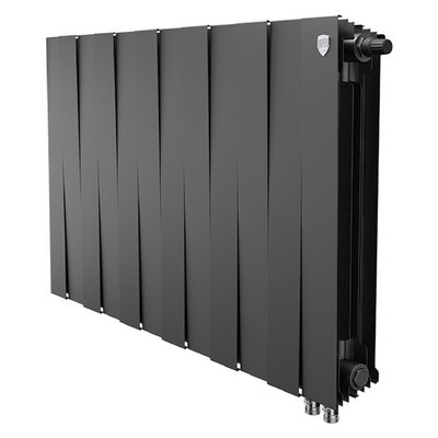 Радиаторы Royal Thermo PianoForte 500 Noir Sable VDR биметаллические, чёрные нижнее правое подключение