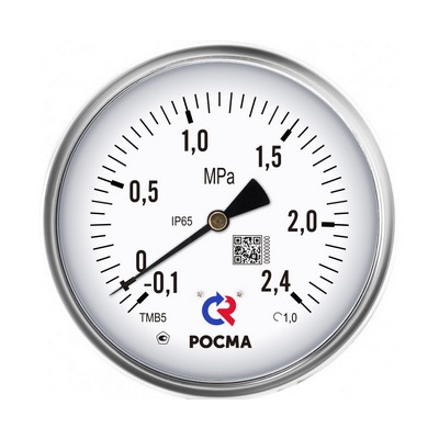 Мановакуумметр виброустойчивый эксцентрический Росма ТМВ (серия 21) M20x1.5 ДК100мм, класс точности 1.0, под ГЗ, коррозионностойкий