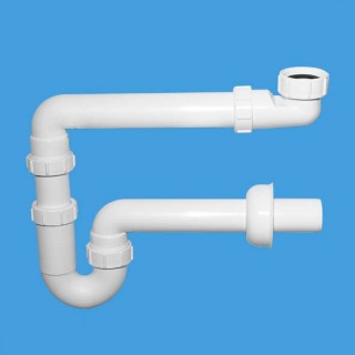 Сифон для раковины McAlpine 11/2"х40 P-образный без выпуска с отводной трубой 90° L=254 мм MRSK14-HCLI