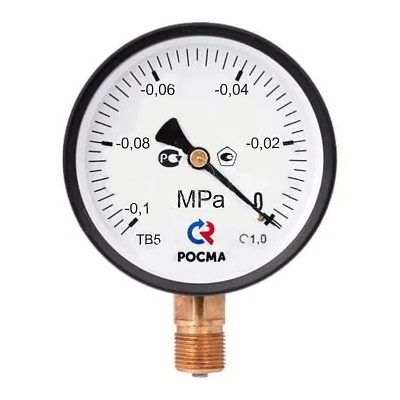 Вакуумметр общетехнический радиальный Росма ТВ-610P.00 (-0.1-0MPa) M20x1.5 ДК150мм, класс точности 1.0, 00000031978