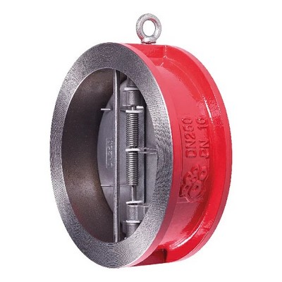 Обратный клапан двухстворчатый Rushwork 400 м/ф Ду250 Ру16 чугунный, 400-250-16