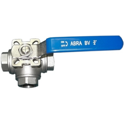 Кран шаровой ABRA-BV 1/4" Ду8 Ру40 c ISO верхним фланцем, стандартнопроходной резьбовой, из нержавеющей стали с рукояткой, ABRA-BV-15-008-L-порт