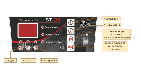 Контроллер для твердотопливного котла Tech (Тех) ST-24 Sigma «Большой Мастер»