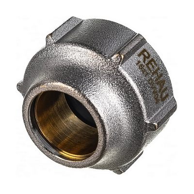 Соединитель коллекторный обжимной Rehau/Рехау Ø15х3/4" ЕК евроконус для медной трубы, латунь, 12406011003