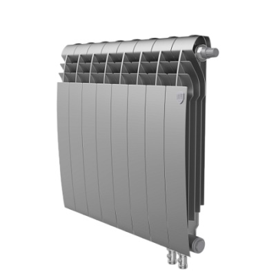 Радиаторы Royal Thermo BiLiner 500 Silver Satin VR биметаллические, серебристые нижнее правое подключение