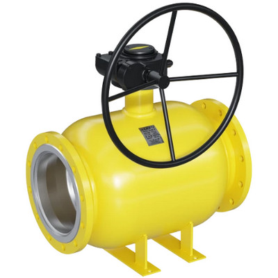 Кран шаровой полнопроходной LD КШ.Ц.Ф.Р.GAS.100.016.П/П.02 Ду100 Ру16 фланцевый стальной с редуктором