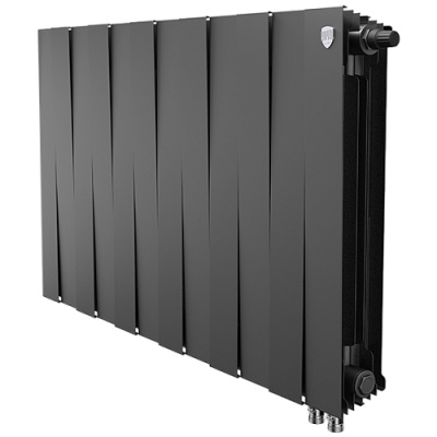 Радиаторы Royal Thermo PianoForte 500 Noir Sable VDR80 биметаллические, чёрные нижнее правое подключение