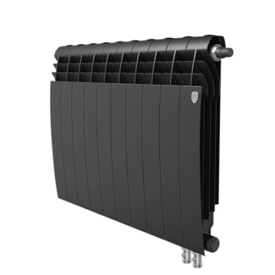 Радиаторы Royal Thermo BiLiner 500 Noir Sable VR биметаллические, чёрные нижнее правое подключение