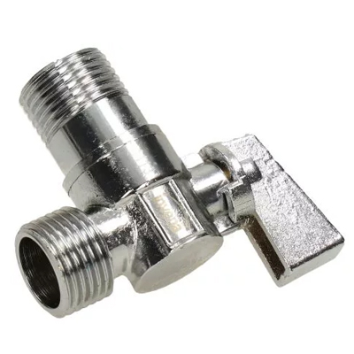 Кран шаровой для с/т приборов латунный угловой НАР-НАР резьба 1/2"х1/2", ручка-флажок, хром FIV 7700С025