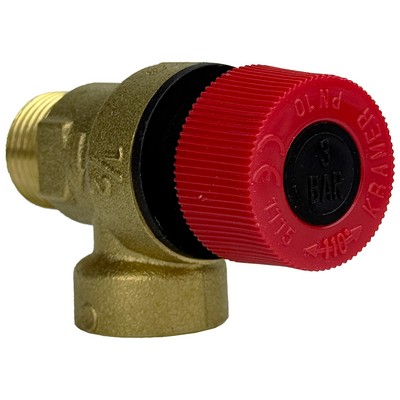 Предохранительный клапан 3 бар Kramer для котлов Baxi, Protherm, Biasi латунь (9950600, 0020027555, 0020025271, BI1001112 IMG), KR212-3