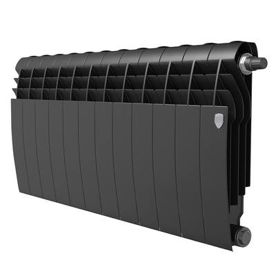 Радиатор отопления Royal Thermo BiLiner 350 Noir Sable VR80 (Чёрный) 12 секций биметаллический нижнее правое подключение НС-1506293