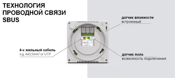 Терморегулятор ПРОВОДНОЙ двухпоз. ST-R-12s чёрный програм. Tech (Тех) серия X/12 «Большой Мастер»