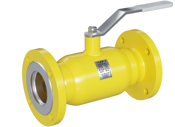 Кран шаровой полнопроходной LD КШ.Ц.Ф.GAS.200.016.П/П.02 Ду200 Ру16 фланцевый стальной с рукояткой