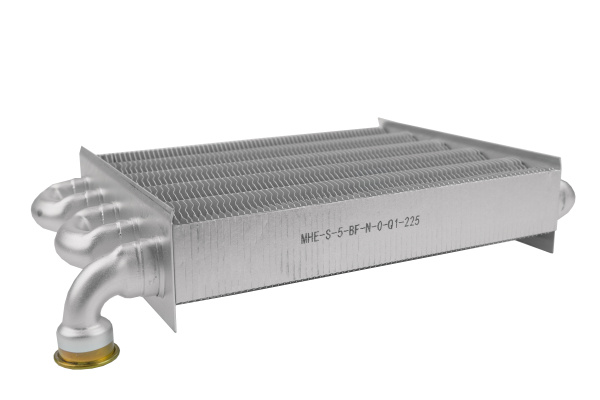 Теплообменник первичный для котлов 24 кВт Viessmann, Ferroli, Ariston, Immergas, Chaffoteaux (7861213, 39820420, 65120314, 65106297, 1.035442, 398000874, 398615500, 902607270, 398002570), MHE-S-5-BF-N-0-Q1-225